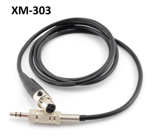 CablesOnline 3ft Mini-XLR Female to 3.5mm TRS Male Plug Pro Lapel Mic Cable, (XM-303)