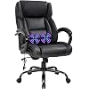 Big and Tall Office Chair 500lb Wide Seat Desk Chair with Lumbar Support Armrest Swivel Rolling High Back PU Leather…