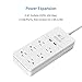 Surge Protector Power Strip with Cable Management Box, 6 Outlets and 2 USB Ports with Switch Control, Flat Plug, 5ft Heavy-Duty Extension Cord, Cord Organizer Box for Home and Office - White