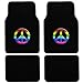 BDK Peace Sign Design Carpet Floor Mats for Car SUV - 4 Piece Set, Pink, Licensed Prodcuts, Secure Backing