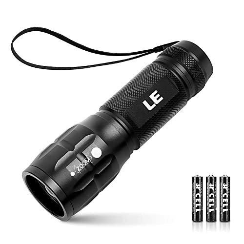 LE LED Torch Small, LE1000 Extremely Bright Zoom-able Mini Torches Battery Operated for Children, Portable, Waterproof Torch, Torch for Camping, Outdoor, Hiking, Emergencies