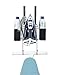 Ironing Board Hanger- with Storage Basket for Clothing Iron - Ironing Board Holder Wall Mount/or Over The Door