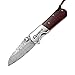 KUBEY Cutlery Wood Folding Pocket Knife, Thumb Open and Liner Lock, for Outdoor Camping Hiking and Everyday Carry (#DM098)