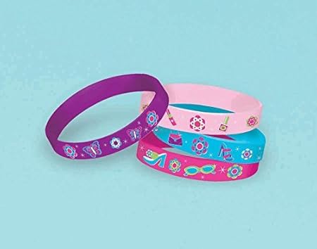 Amazon Amscan Glitzy Girlゴムブレスレット Wristb コスチュームアクセサリーfavour Prize Giveaway 2 X 7 Pack 4 Childrens Shaped Wristbands 24ピース ブレスレット おもちゃ