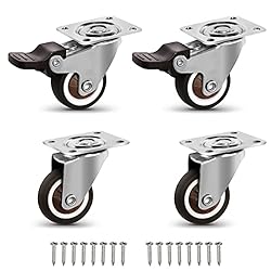 Molen 1.5" Low Profile Casters Wheels Soft Rubber