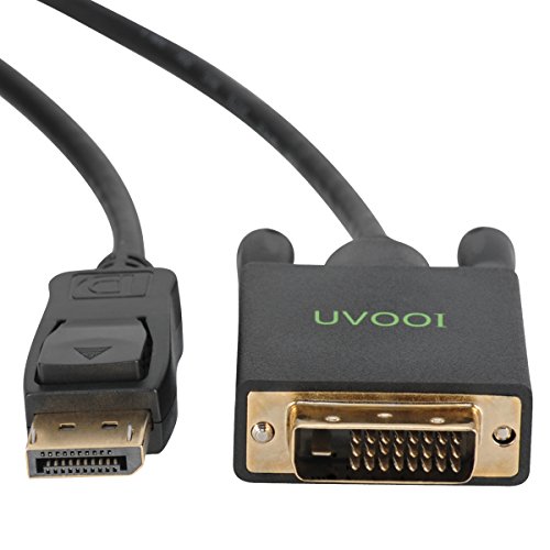 Display Port to DVI Cable 10ft, UVOOI DisplayPort DP to DVI-D Male to Male Adapter Cable for Dell, HP, Lenovo etc- Gold-Plated