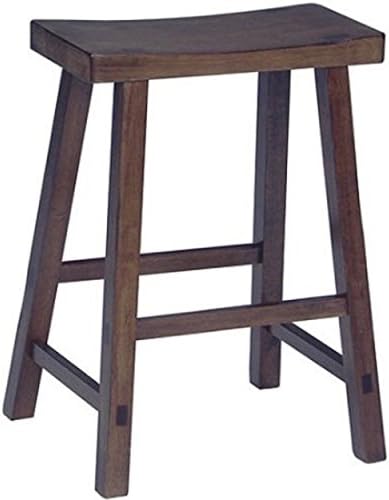 Sleek Construction Walnut 29" Traditional Chinese Design Saddle Stool