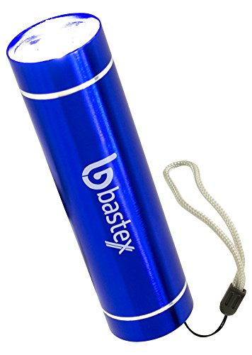 Bastex Super Bright Mini Pocket LED Aluminum Blue Flashlight with Lanyard Strap Powerful Lightweight Push Button Easy Operation Great for Hunting Backpacking and GO Gamers multi-purpose tool