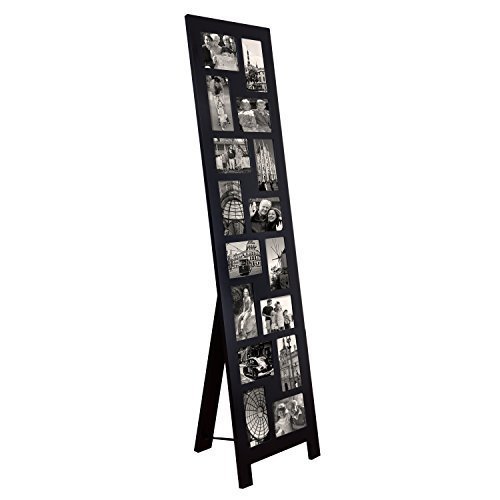 Adeco PF0558 16Opening Black Wood FloorStanding Easel Photo Frame, 4