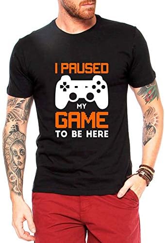 Camiseta Masculina Criativa Urbana Nerd Geek Paused My Game Preta 