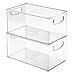 mDesign Stackable Household Storage Organizer Container Bin for DVDs, PS4, Nintendo and Xbox Video Games, Controllers and Head Sets - Pack of 2, Medium, Clear