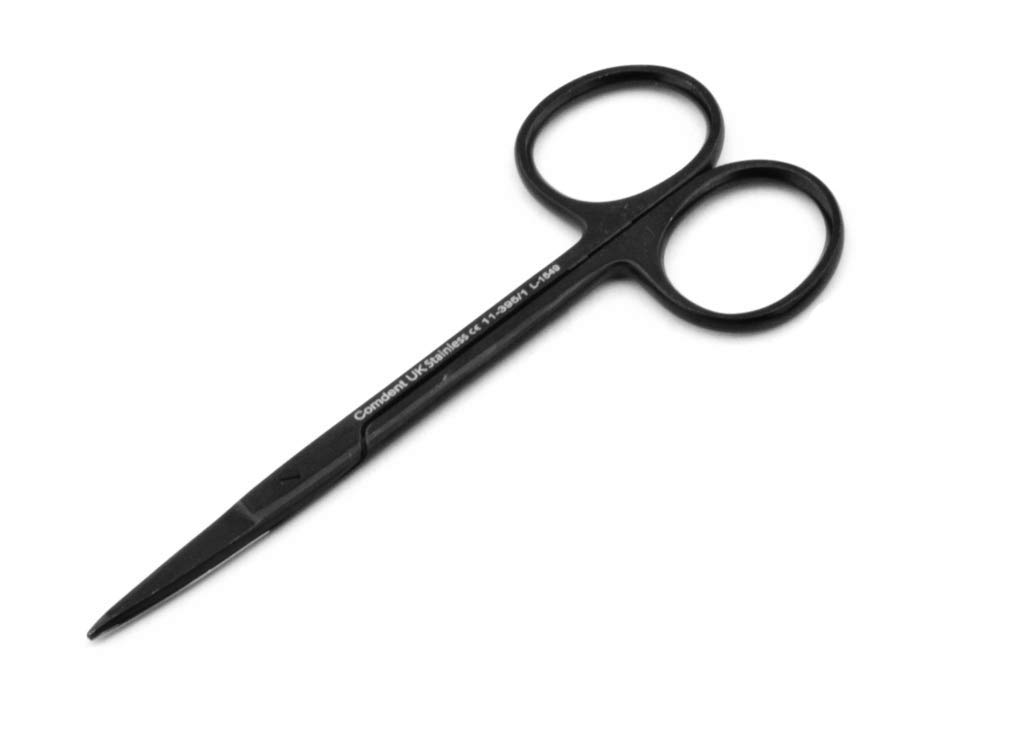 Iris Stitch Scissors, Multi, Blue Titanium Coated Black Color, Pets, Nails, Office, Home use (Black)