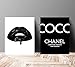 Glam Wall Art Poster Print on Fine Art Paper- Vinyl Kiss Lips COCO CHANEL, Shoes, Book, Handbag Vogue - Famous Fashion Quote - Black Color- 679 610 size 8