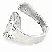 Adjustable, Antiqued Spoon Ring, Silver Color w/ Black