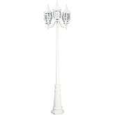 Designers Fountain 3-Light Riviera Outdoor Post Lantern, 84.5 Inch Exterior Lighting Fixture, White, 1923-WH