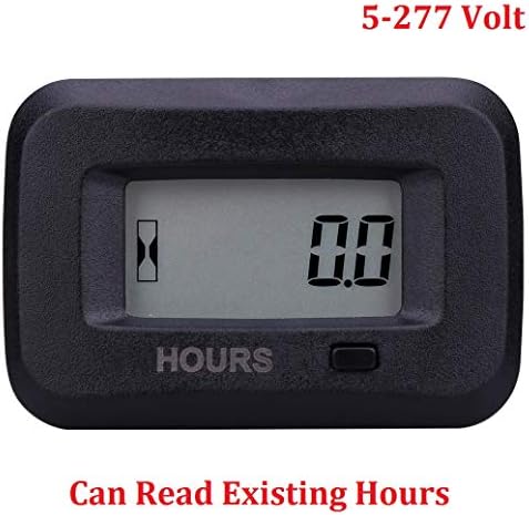 Searon Digital Hour meter of 12V 24V 36V 48V 110V 220V 230V AC/DC for ATV Lawn Mower Chainsaw Compressor Tiller Chipper Marine Farm Tractor Excavator