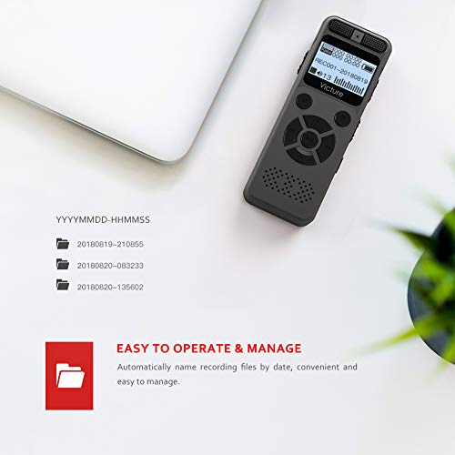 Victure Digital Voice Recorder 8G Voice Activated Recorder with MicroSD
