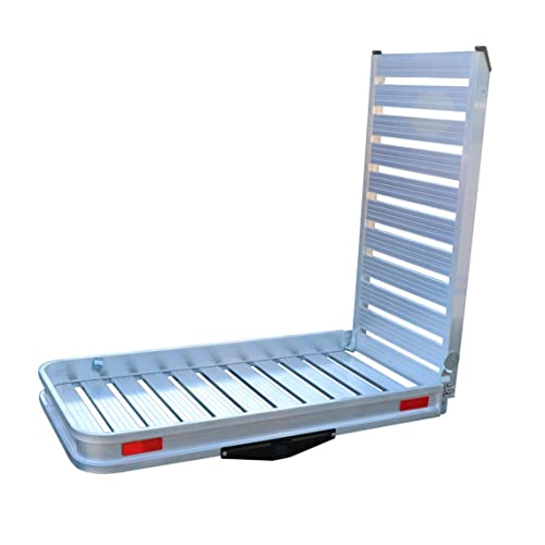 Hitch Mounted Aluminum Carrier with Ramp for Mobility Wheelchairs and