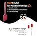 Silicone Spatula Set 5-Piece, NOVASTARCK Heat-Resistant One Piece Design Seamless Rubber Spatula Spoonula Dishwasher Safe for Mixing Cooking & Baking (Cherry Red)