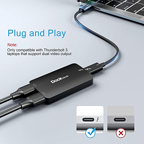 Thunderbolt 3 to Dual 4K 60Hz HDMI Adapter, Dockteck Thunderbolt 3 Dock