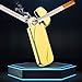 Coil Lighter USB Lighter Rechargeable Electric Lighter Windproof Cigarette Lighter Flameless Tesla Mini Thin Slim Lighters (Gold)thumb 1