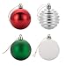 SANNO 24ct Christmas Balls Tree Decorations Red Green White Balls, Traditional Crafting Holiday Wedding Party Xmas Ornament Balls Christmas Baubles Shatterproof Christmas Tree Decorations 60mm