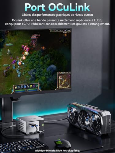 GMKtec M8 AMD Mini PC Ryzen 5 Pro 6650H 16GB LPDDR5 RAM + 512GB SSD PCIe3.0 NVME (Beat 7430U/5825U, 6C/12T 4.50GHz), Dual LAN 2.5GbE Desktop Computer, Oculink, USB4, HDMI, USB-C