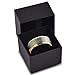 Tungsten Wedding Band Ring 8mm for Men Women Comfort Fit 18K Yellow Gold Plated Beveled Edge Brushed Polished