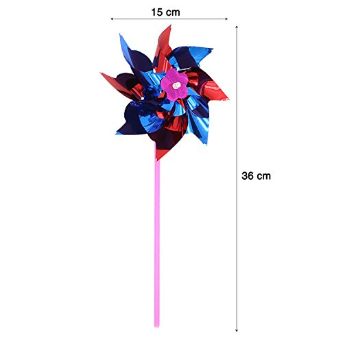 Unigift 100 Pcs Plastic Windmill Wind Spinner Pinwheel Kids Toy Lawn Garden Party Decor - Thumbnail 3