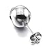 Fusamk Punk Piercing Body Jewelry Titanium Steel Skull Stud Earrings