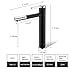 Fapully Contemporary Bathroom Sink Faucet with Rotating Spout 11.8 inch Tall Vessel Sink Faucet,Chrome & Black