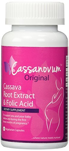 Cassava Root Supplement & Folic Acid, Fertility Supplement for Twins and Healthy Pregnancy (Cassava Root Extract) 800mg capsules. Suitable for vegetarians,60 capsules