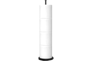 Toilet Paper Holder Stand,Toilet Paper Roll Holder Stand with Reserve Function,Rustproof Matte Black Toilet Paper Roll Holder