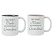 CustomGiftsNow Only the Best Dads/Moms Get Promoted to Grandpa/Grandma White 11-Ounce Ceramic Coffee Mug Set, (Black,Pink)