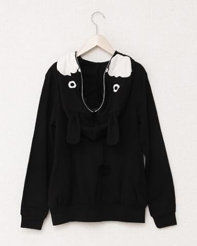 Amazon Co Jp Scolar スカラー ラビル着ぐるみパーカー 09 ﾌﾞﾗｯｸ 服 ファッション小物