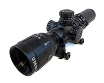 Monstrum Tactical 3-9x32 AO Rifle Scope with Illuminated Range Finder Reticle and High Profile Scope Rings (Black/Black Rings)