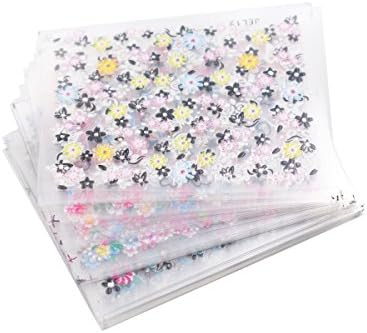 Aokayy 50 Sheets 3D Design Self-adhesive Tip Nail Art Stickers Decals Nail Tips Decorations (Random Color Pattern)