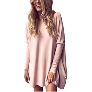 Dames Oversized Shirt Pullover Baggy Batwing Lange Mouw Top Blouses Katoen Women Losse Jumper T Shirt Trui Tuniek, S-3XL