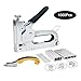 3-in-1 Staple Gun with Remover,Nail Puller, Upholstery Stapler, Heavy Duty Tacker Stainless Steel Brad Nail Gun, for Fixing Material, Carpentry, Furniture,Doors And Windows,1000 Staples (Sliver)