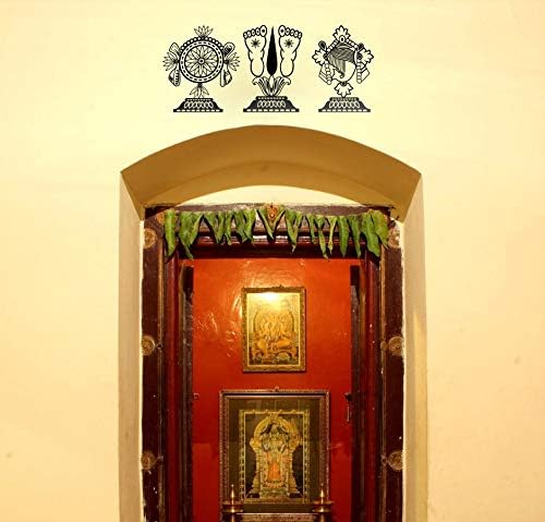 WallDesign Lord Balaji Symbol Wall Sticker - 11 inch Height by 23 inch Width Large Black