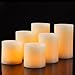 Pandaing Flameless Flickering LED Candles with 10-Key Remote Control Timer Classic Pillar Optical Fiber Wick Real Wax Candles, Battery Powered, Ivory Color, Set of 6