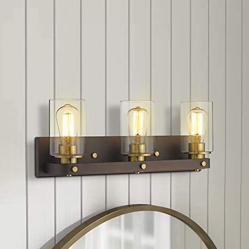 Emliviar 3Light Vanity Light, Vintage Bathroom Lights Over Mirror, Oil