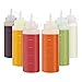 THETIS Homes (6 pack) 16 oz Plastic Squeeze Squirt Condiment Bottles with Twist On Cap Lids - Perfect For Syrup, Sauce, Ketchup, BBQ, Condiments, Dressing, Arts and Craft, Workshop, Storage, and More