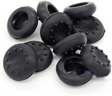 Haoponer 10Pcs Black Silicone Analog Controller Thumb Stick Grips Cap Cover for Playstation3 PS3 PS4 Xbox 360 Xbox one Game Accessories Replacement Parts