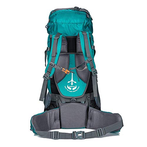 ONEPACK 80L Internal Frame Hiking Backpack Women Men Waterproof Rain Cover Climbing Backpack fit Outdoor Travel Mountaineering Camping (80L Blue) - Thumbnail 2
