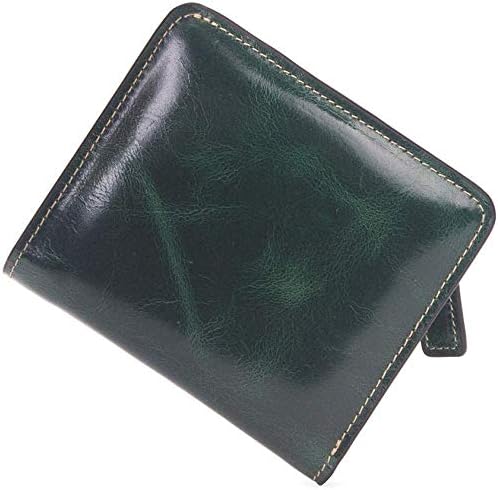 Amazon 財布 ブランド 財布 メンズ 二つ折り 長財布 メンズ グリーン サイズ Sカラー フロントポケット付きミニメンズ財布 ワックスオイルフルグレイン牛革rfid財布 緑 小さい バッグ スーツケース