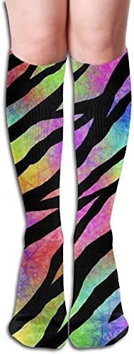 Fashion Zebra Stripe Animal Knee High Socks Hiking Tube Socks For Girls