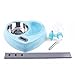 Super Design Multifunctional Automatic Feeders Dispenser - Portion Control Water Dispenser Bowl for Dogs & Cats, Mess Free, No More Dripping Beard Light Blue