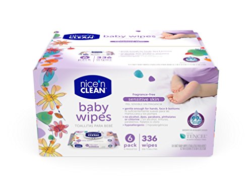 Nice 'n Clean Sensitive Skin Baby Wipes, Fragrance-Free, 336 Count