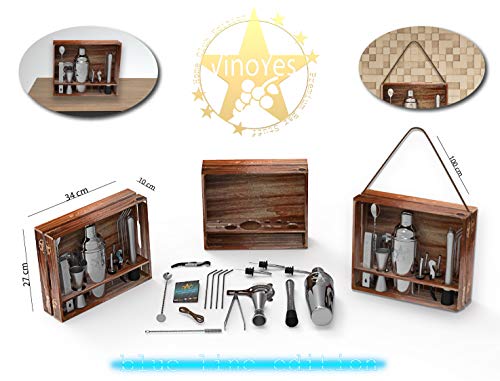 VinoYes Cocktail Shaker Set – 16 Teiliges Premium Profi Bar Werkzeug